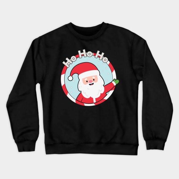 Ho Ho Ho Waving Santa Claus Crewneck Sweatshirt by BadDesignCo